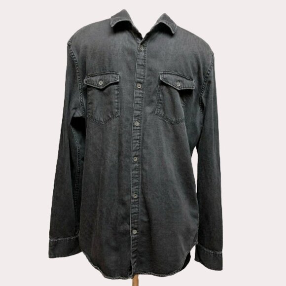 Calvin Klein Faded Black Button Up Shirt Med - Picture 1 of 9